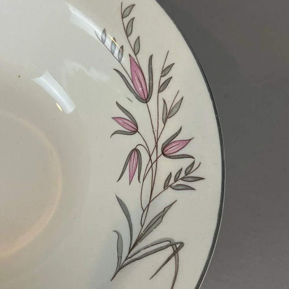 Edwin Knowles Park Lane 5 Rim Bowls Pink Flowers 6 3/8